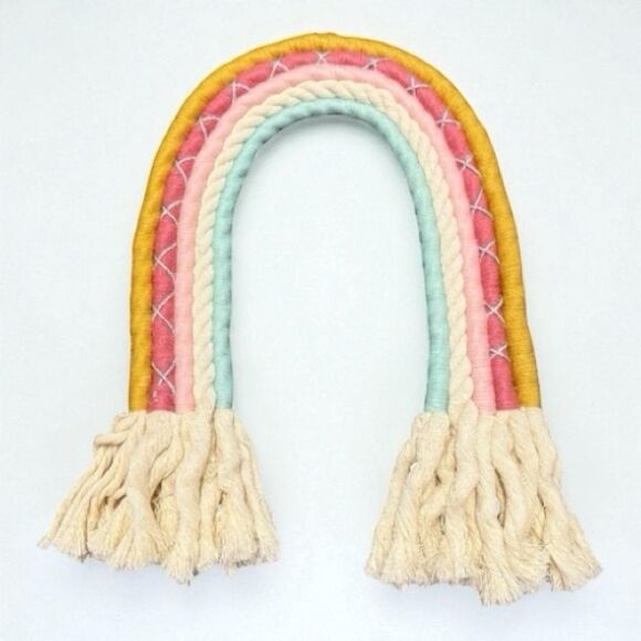 RAINBOW MACRAME WALL HANGING – MULTICOLOR BOHO DECOR, HANDMADE STYLE - Picture 17 of 17